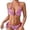 C740/Hot Pink, variant on Bikini Sets For Women Fashion Texture Swimwear Set Lace Up Bikini Sets 2026 Summer Beach Wear