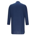 thumbnail image 4 of Mens Muslim Shirts Long Sleeve Mock Neck Tshirts Shirt Casual Lightweight Solid Color Pullover Knee Length Side Slit Going Out Robes Tops, 4 of 6