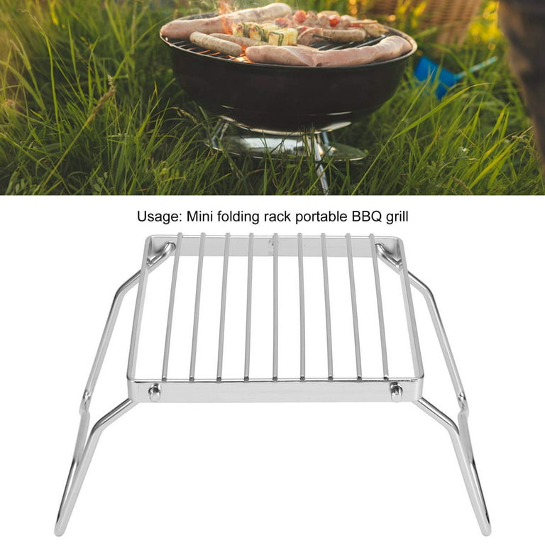 Portable Grill Compact Mini Stainless Steel Campfire Charcoal Gas BBQ Grill Rack for Backpacking, Hiking, Picnics, Fishing - Walmart.com