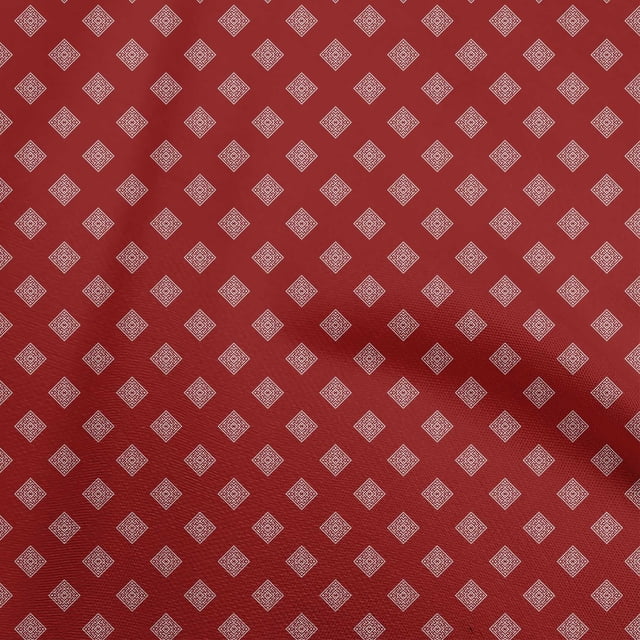 oneOone Viscose Chiffon Red Fabric Geometric Sewing Craft Projects Fabric Prints By Yard 42 Inch Wide