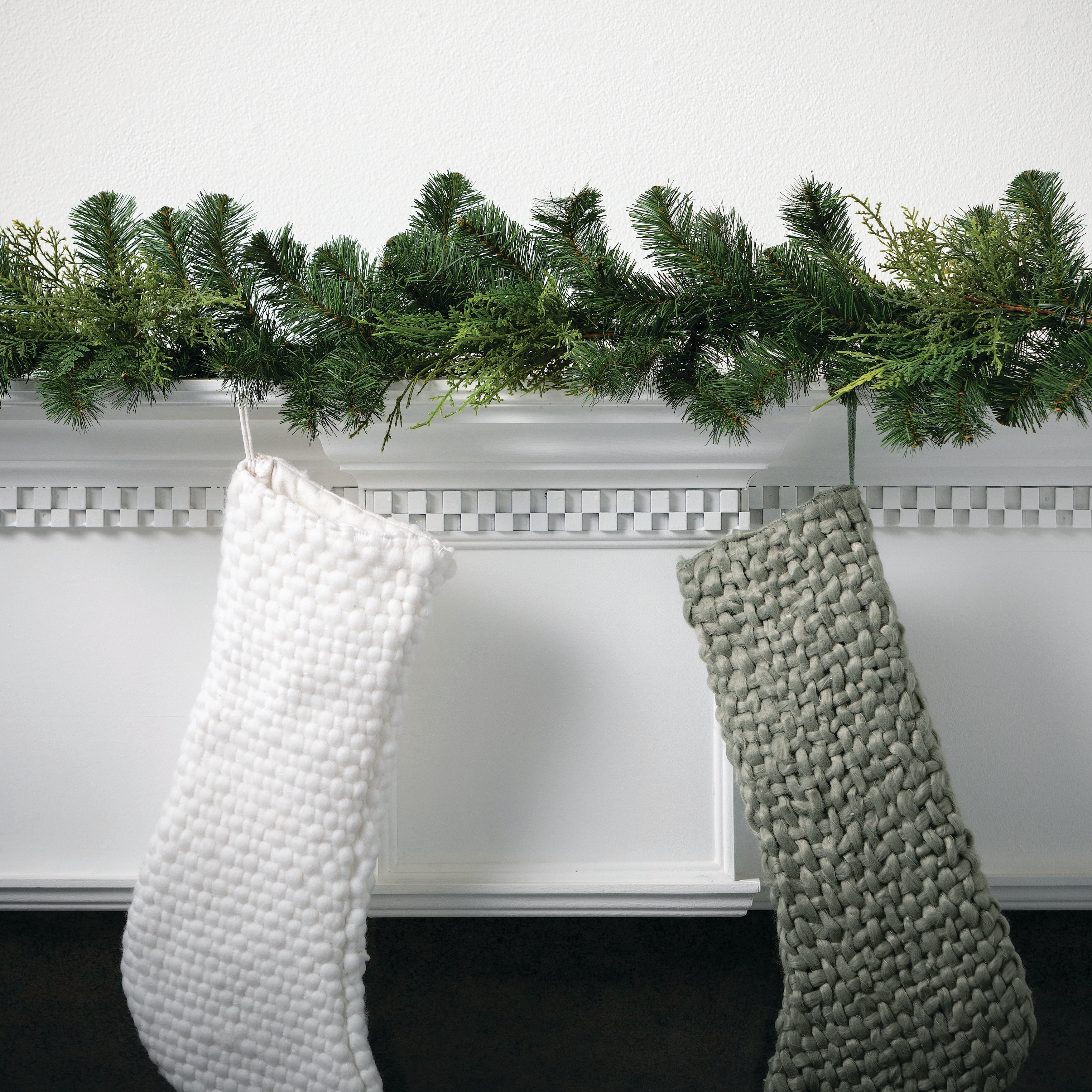 6'L Sullivans Lush Green Douglas Fir Garland, Green Christmas Garland