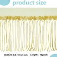 thumbnail image 2 of 10 Yards Sparkly Sequined Tassel Ribbon 27mm Sequin Fringe Tassel Lace Trim for Sewing Spangle Paillette Lace Fabric for Curtain Pillow Party Costume Home Dress Stage Embellishment Yellow, 2 of 9