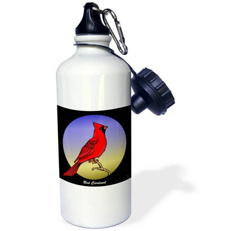 

BIRDS red cardinal 2 on black 21 oz Sports Water Bottle wb-25557-1