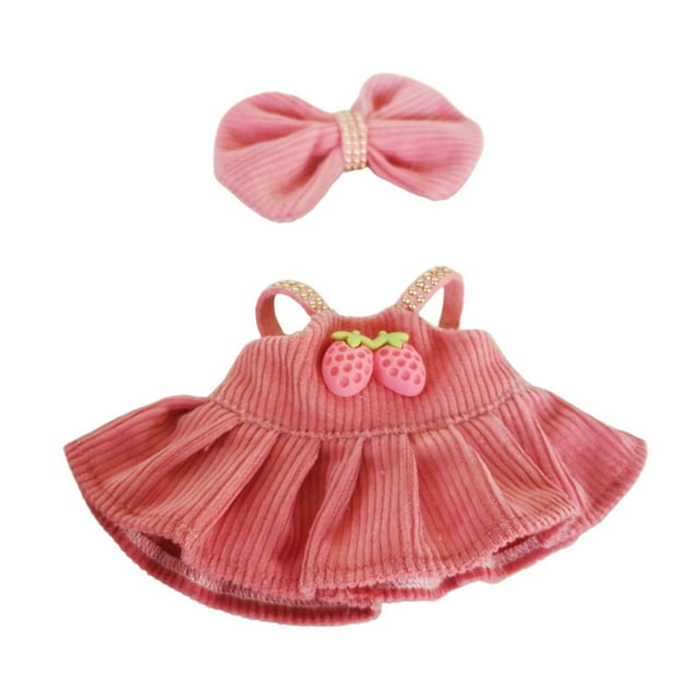 Traje de vestir para muñeca,Muñecas de 17 cm,pantalones con tirantes,ropa de moda,juguetes,Muñecas para niñas Trajes de vestir Ropa para muñecas,Muñecas bebé Accesorios para Ropa y moño