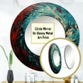 thumbnail image 3 of Designart "Majestic Motion Spiral In Red And Blue" Abstract Spirals Rund Mirror For Wall Decor - Large Red Round Print Mirror - Round Modern Mirror - Wall Mounted Round Large Mirror - 29" x 29", 3 of 6