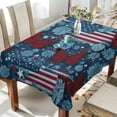 thumbnail image 4 of 60x90 Inch Tablecloth Polyester Square Tablecloth for Home Kitchen Dinner Decor Red Butterflies and Flags, 4 of 9