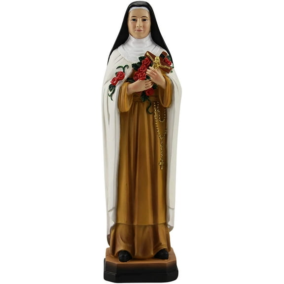 St. Therese of Lisieux Catholic Religious Resin Colored 8 Inch Statue Figurine