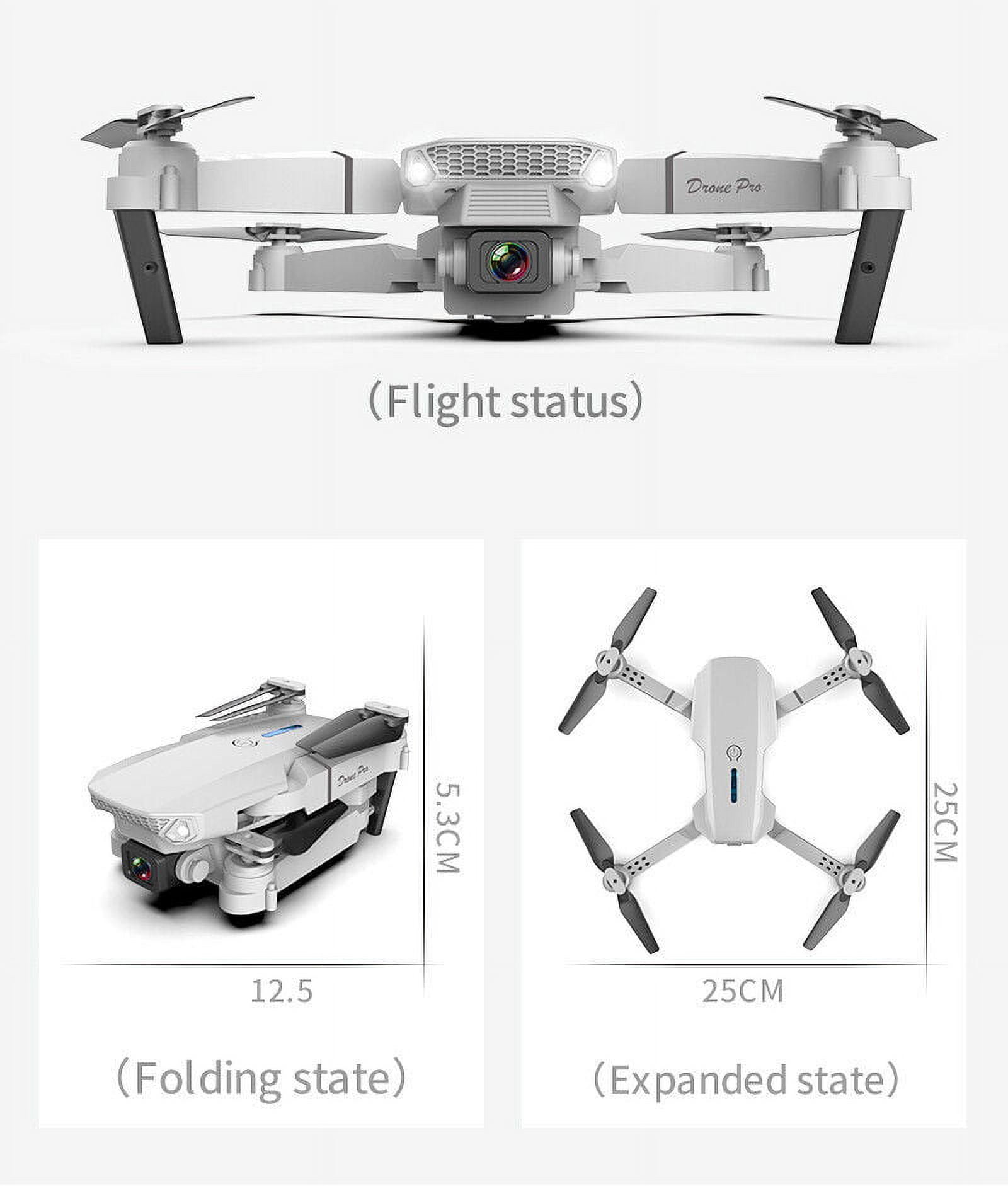 Elegant Choise RC Drone with Dual Camera 4K HD Wide Angle WiFi FPV Foldable Quadcopter +4 Battery, Black