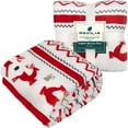 thumbnail image 3 of PAVILIA Christmas Throw Blanket | Holiday Christmas Reindeer Snowflakes Fleece Blanket | Soft, Plush, Warm Winter Cabin Throw,60x80 (White Reindeer), 3 of 9