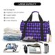 thumbnail image 5 of Fotbe purple argyle Bolsa de Viaje con Estampado, Bolsa de Fin de Semana para Mujer con Compartimento para Zapatos, Bolsa de Gimnasio con Bolsillo Húmedo, 5 of 7