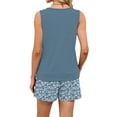 thumbnail image 4 of UDAUDU 2 Piece Sets for Women Dressy Floral Graphic Sleeveless Tank Tops and Shorts Beach Travel Casual Loungewear Navy XL, 4 of 8