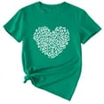 thumbnail image 2 of Anbech Heart Printed T-Shirt for Women Cute Graphic Junior Girls Short Sleeve Tee Tops with Crew Neck, 2 of 3