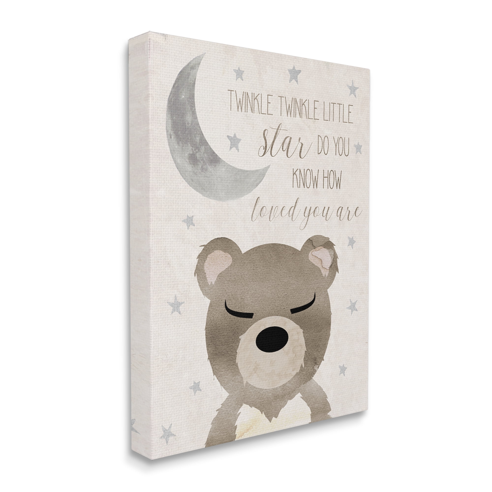 Stupell Industries Soft Twinkle Song Bear Landscape Painting Gallery Wrapped Canvas Art Print Wall Art, 30 x 40