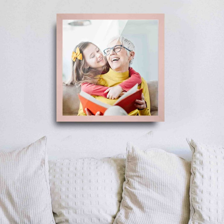 20x20 Frame Pink Real Wood Picture Frame Width 0.75 inches | Interior Frame  Depth 0.5 inches | Rose