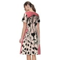 thumbnail image 5 of Ratiio Pink Cheetah Art Print Women's Short Sleeve Dress - Casual A-Line Dress with Side Pockets, Elastic Waist, Comfortable and Breathable Summer Dress, 5 of 8