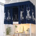 thumbnail image 1 of Mr. Deer1.35M Cortina de cama de dormitorio impresa con cuerda y cierre Tela de sombra de cama individual universitaria para, 1 of 5