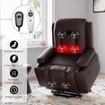 thumbnail image 3 of Eastvita 22-Inch Coffee Leather Upholstered Powered Reclining Recliner with Lift Assistance, 3 of 6