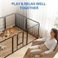 thumbnail image 4 of edx Dog Playpen, 4 Panels 32" Foldable Heavy Duty Metal Puppy Exercise Pen with Doors Indoor Outdoor, 4 of 8