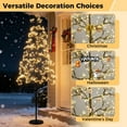 thumbnail image 2 of GVN 5ft Artificial Christmas Trees with Warm White Light LED Lights, Xmas Decoration Tree with Weighted Base for Indoor, Outdoor, Holiday Decor, Black, 2 of 4