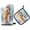 Cute Hedgehog in Hat, variant on 2 PCS Oven Baking Gloves Set Heat Resistant Oven Mitt & Pot Holder Set Cooking Mitts Kitchen Home Supplies Christmas Design with Snowmen