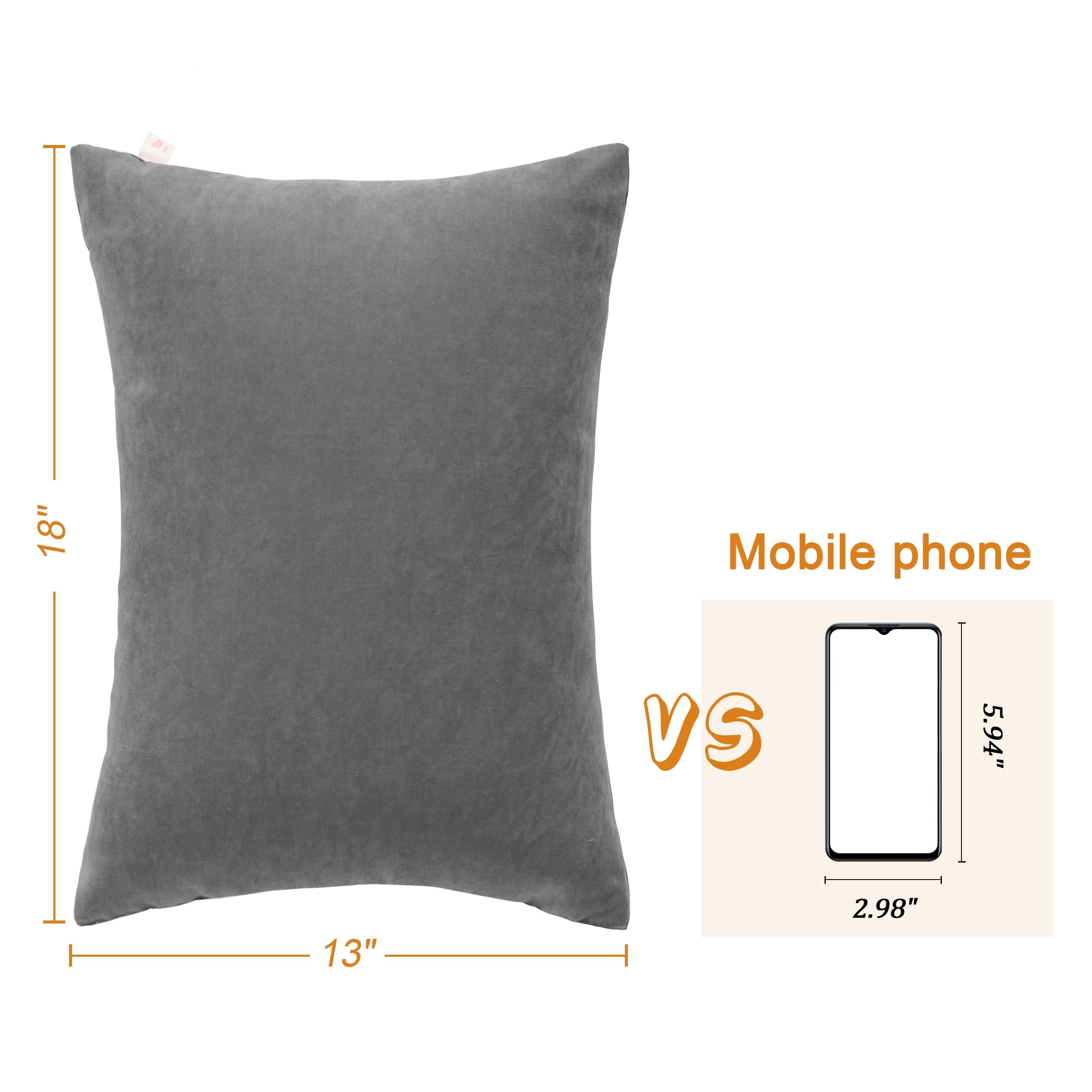 Flxxie 2 Pack Microfiber Soft Toddler Pillows for Sleeping, Small Kids Travel Pillows, Machine Washable, Perfect for Toddler Bed, 13" x 18", Dark Gray