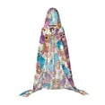 thumbnail image 7 of Honeii Watercolor Owl Print Poncho Cape, Cloak Coat, Snuggly Hooded Wearable Blanket, Hooded Cape For Teenagers,Halloween Costumes-Medium, 7 of 7