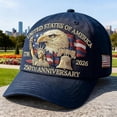 thumbnail image 3 of US 250th Anniversary Celebration Hat, Adjustable Retro Bald Eagle Patriotic Cap for Men Women By PULMCheerger, 3 of 6