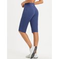 thumbnail image 2 of BALEAF Women's Bermuda Long Shorts 14" Knee Length Capri Pants High Waisted Athletic Shorts with Pockets Summer Casual Navy Blue 3XL, 2 of 7