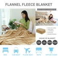 thumbnail image 3 of PiccoCasa Plush Flannel Fleece Blanket Decoration Blankets for Bed or Sofa Taupe 50"x60", 3 of 7