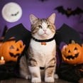 thumbnail image 6 of Gustave Dog Halloween Costume Bat Wings Puppy Kitten Cute Funny Cosplay Bat Costume Dress Up Collar Pet Apparel with Pumpkin Bell for Dogs Cats, 6 of 8