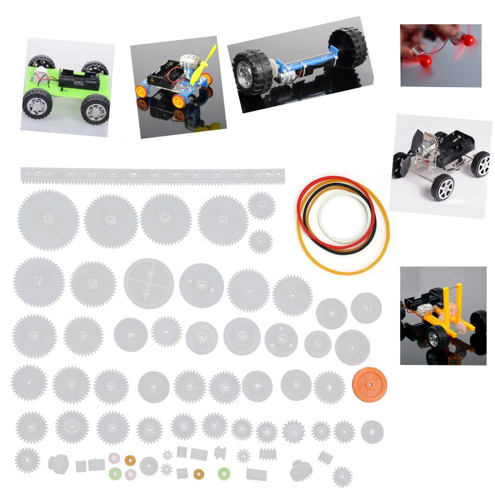 60pcs Simple Plastic Crown Worm Gear Set Double Reduction For DIY Robot Motor 
