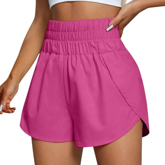 IDALL Yoga Pants Women Workout Shorts Women Womens Running Quick Dry Shorts Workout Elastic Waist Athletic Yoga Pants Sports Pants Womens Shorts Gym Shorts Women Hot Pink M