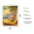 thumbnail image 2 of Visit Hawaii - Hawaiian Hula Dancer with Ukulele - Vintage Hawaiian Travel Poster by Rick Sharp - Fine Art Matte Paper Print (Unframed) 20x26in, 2 of 4