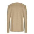 thumbnail image 2 of Sawvnm Women's Fashion V-Neck Solid Loose Long Sleeve T-shirt Pullover Tops Tops for Women Trendy Khaki(V-Neck) 3XL, 2 of 8