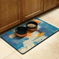 thumbnail image 3 of Dog Food Mat for Pet Dog Food Mat, Dog Mat for Food and Water, Pet Dog Cat Bowl Mat, Anti-Slip Reusable Water Bowl Mat with Abstract Oil Painting Orange,17inx30in, 3 of 7