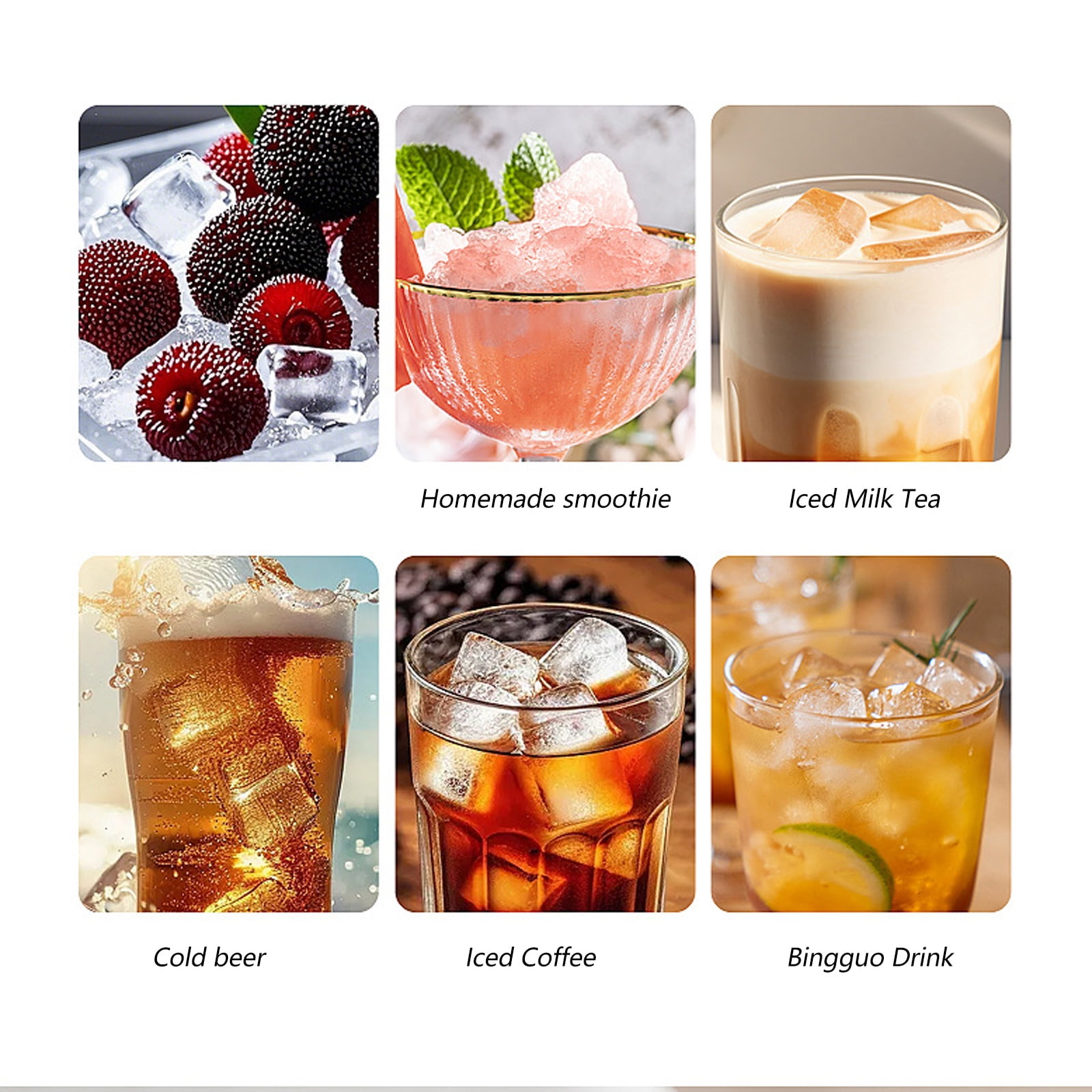 Ice Production Portable Ice Maker Semiconductor Ice Machine Ice Cubes Making Mould for Picnics and Road Trips