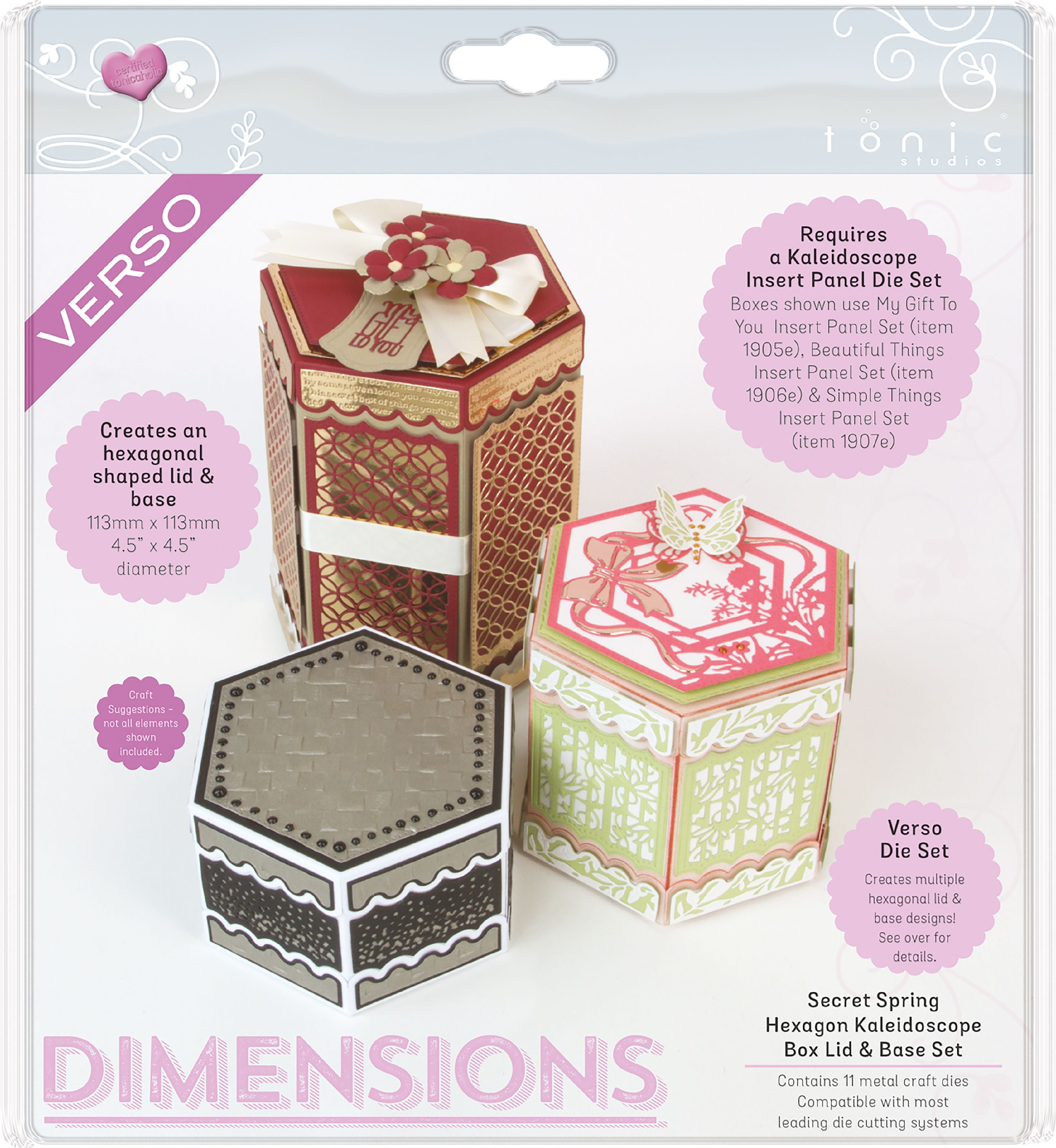 Tonic Studios Verso Dimensions DiesSecret Spring Hexagon Kaleidoscope