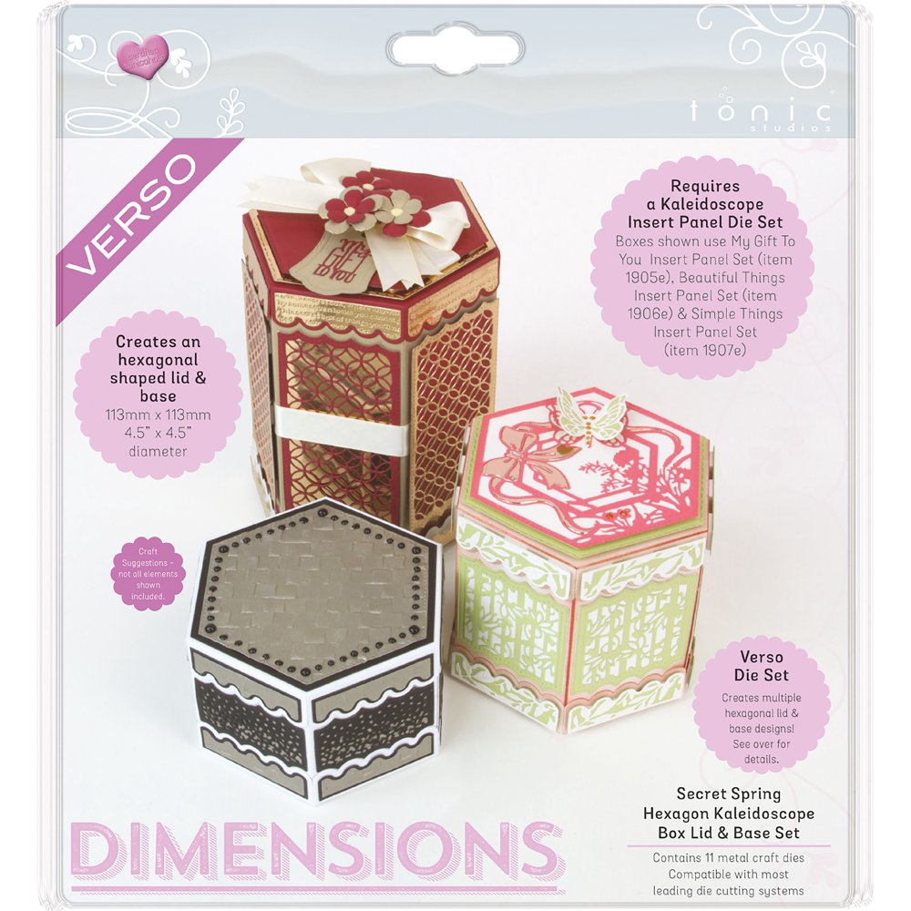 Tonic Studios Verso Dimensions DiesSecret Spring Hexagon Kaleidoscope Box