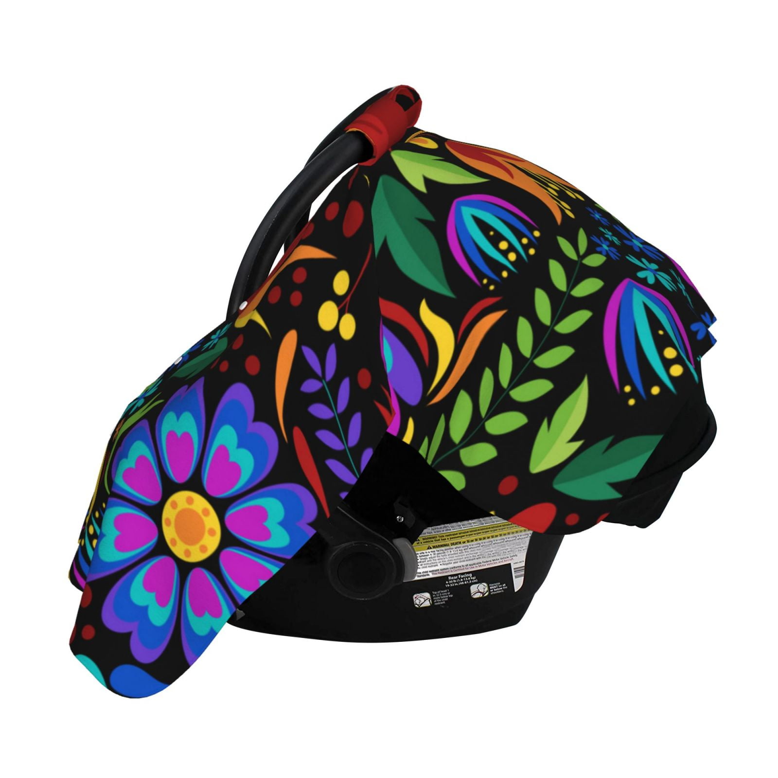 Naloa Colorful Floral Baby Car Seat Cover, Breathable Baby Carrier Cover, Multiuse Baby Carrier Cover & Nursing Breastfeeding Cover