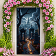 thumbnail image 3 of Gothic Design Halloween Banner Spooky Graveyard Full Moon Haunted Backdrop for Halloween Party Decoration Night Event, 3 of 5