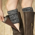 thumbnail image 1 of Black Socks Winter Warm Boot Cuffs Crochet Knitted Boot Cuffs Short Leg Boot Topper Socks Short Ankle with Slouch Button Design for Women Girls, 1 of 5