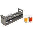 thumbnail image 5 of MyGift Vintage Gray Wood Beer Tasting Glasses Holder with 4 Clear Beer Glass, 5 of 5