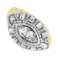 thumbnail image 3 of 1928 Jewelry Two Tone Crystal Dome Hammered Ring Size 7, 3 of 3