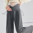 thumbnail image 5 of breaise Women Maternity Sweatpants Belly Support Stretchy Lounge Wide Leg Pants Baggy V Crossover High Waisted Cargo Pants Athletic Jogger Sweat Pants, 5 of 7