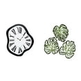 thumbnail image 1 of Reloj de pared con diseño de hojas de palma, placa de madera decorativa, arte tropical para pared, acrílico y madera, mecanismo silencioso. Ideal para, 1 of 8
