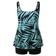 thumbnail image 6 of QLEICOM Womens Swimsuits Tummy Control Plus Size Swimsuit Coverup Conservative Print Strappy Back Set Two Piece Swimsuits Swimdress Black L, 6 of 7