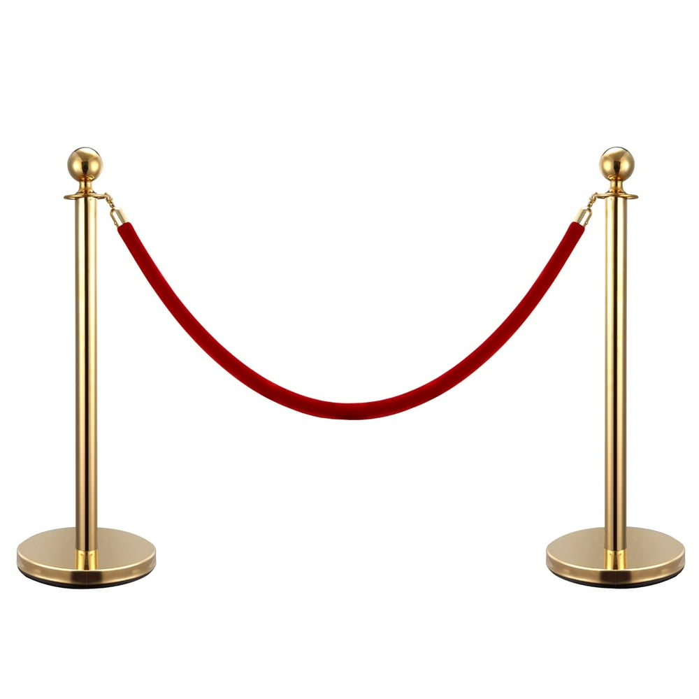 Topcobe Stanchion Rope, Red Velvet Rope, Crowd Control Barriers Queue