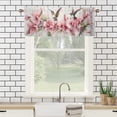 thumbnail image 3 of Hummingbird Kitchen Curtain Valances Pink Floral Flowers Spring Green Leaves Plant Botanical Window Treatment for Living Room Bedroom Bathroom 54 by 18 in, 1 Panel, 3 of 6