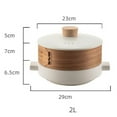 thumbnail image 2 of Ceramic Clay Pot And Bamboo Steamer,Steamer Pots,Soup Pot,Steam Stew Pot,Multifunction Stovetop Cooking Pot For Dumpling Pastry Stew Sou, 2 of 9
