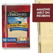 Sargento Creamery Sliced Baby Swiss Natural Cheese, 10 slices